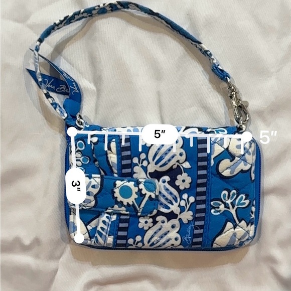 Vera Bradley Blue and White Floral Clutch Wristlet - Picture 4 of 6